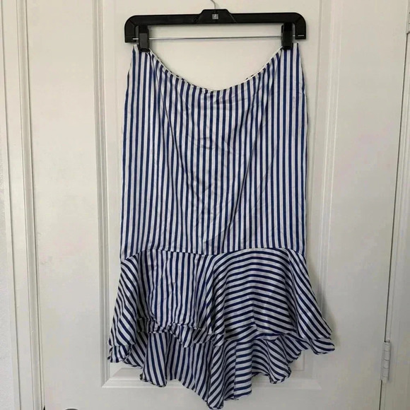 Vintage Lauren Ralph Lauren Silk Skirt Blue and White size 4 - Picture 1 of 10